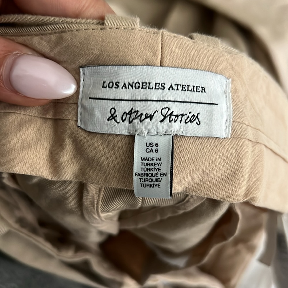& Other Stories Khaki Pants with Belt - Picture 7 of 9